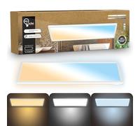 B.K.Licht - Pannello LED piatto con telecomando, dimmerabile, illuminazione indiretta, CCT regolabile da bianco caldo a luce diurna, IP44, plafoniera bagno, cucina, lampada soffito, 58x20x3cm, bianco