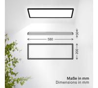 B.K. Licht Pannello LED Shallow on/off, 58 x 20 cm, nero, 840 Backlight B.K. Licht