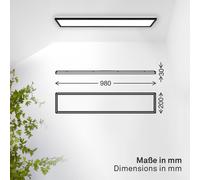 B.K. Licht Pannello LED Shallow on/off, 98 x 20 cm, nero, 840 Backlight B.K. Licht