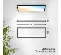 B.K. Licht Pannello LED Shallow Remote CCT, 58 x 20 cm, nero, retroilluminazione B.K. Licht
