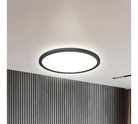 B.K. Licht Pannello LED Slim telecomando RGBW, Ø 42 cm, nero, retroilluminazione B.K. Licht