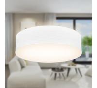 B.K.Licht - Plafoneria con paralume in tessuto, attacco E27, max. 40 watt, lampada soffitto, plafoneria soffitto, plafoniere da soffitto, plafoniera camera da letto, plafoniere, 38x10 cm, bianco