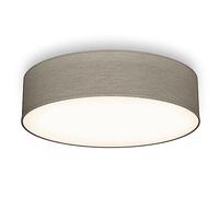 B.K.Licht - Plafoneria con paralume in tessuto, attacco E27, max. 40 watt, lampada soffitto, plafoneria soffitto, plafoniere da soffitto, plafoniera camera da letto, plafoniere, 38x10 cm, tortora