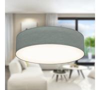 B.K.Licht - Plafoneria con paralume in tessuto, attacco E27, max. 40 watt, lampada soffitto, plafoneria soffitto, plafoniere da soffitto, plafoniera camera da letto, plafoniere, 38x10 cm, grigio