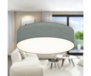 B.K.Licht - Plafoneria con paralume in tessuto, attacco E27, max. 40 watt, lampada soffitto, plafoneria soffitto, plafoniere da soffitto, plafoniera camera da letto, plafoniere, 38x10 cm, grigio