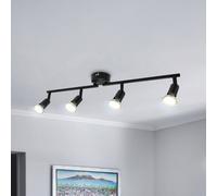 B.K.Licht Faretti LED da soffitto orientabili, include 4 lampadine GU10 da 2,9W 260Lm, luce calda 3000K, plafoniera moderna in metallo, lampada da soffitto color nickel opaco