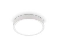 B.K.Licht Plafoniera LED 12W, luce bianca 4.000K, diametro 25 cm, 1.200 Lm, Lampada da soffitto piccola in plastica bianca opaca per ingresso o corridoio, IP20
