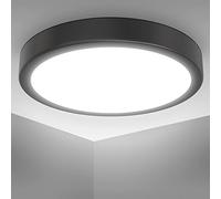 B.K.Licht Plafoniera LED 18W, luce bianca neutra 4.000K, diametro 28 cm, 2.000 Lm, Lampada da soffitto nera