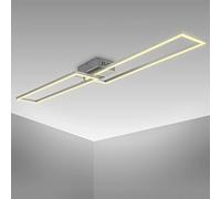 B.K.Licht Plafoniera LED da 40W, luce calda 3000K, 1 cornice orientabile, lampada da soffitto per ufficio Frame, colore cromato-alluminio spazzolato