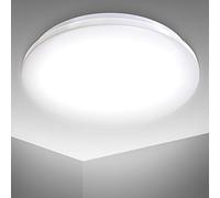 B.K.Licht Plafoniera LED, lampada da soffitto o parete per bagno, luce bianca naturale 4000K, LED integrati 12W, 1200Lm, Ø29cm, resistente agli schizzi d'acqua IP44, plafoniera moderna, plastica 230V