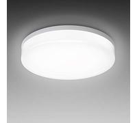 B.K.Licht Plafoniera LED, lampadario bagno a luce bianca naturale 4000K, 13W, 1600 Lm, lampada da soffitto resistente agli schizzi d'acqua IP54, plafoniera diametro 22cm, plastica, 230V