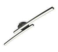 B.K.Licht Plafoniera LED, luce calda 3000K, 1100Lm, 12W, 1 braccio ruotabile, lunga 57.5cm, Lampada da soffitto per entrata, lampadario nero IP20