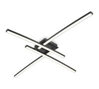 B.K.Licht Plafoniera LED, luce calda 3000K, 2200Lm, 20W, 2 bracci ruotabili, Lampada da soffitto moderna per camera o cucina, lampadario nero IP20