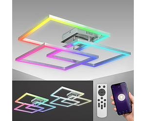 B.K.Licht Plafoniera LED smart WiFi, App e telecomando, controllo vocale, dimmerabile, CCT luce calda, neutra, fredda, colorata RGB, iOS & Android, 48 w