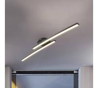 B.K.Licht Plafoniera LED, luce calda 3000K, 1100Lm, 12W, 1 braccio ruotabile, lunga 57.5cm, Lampada da soffitto per entrata, lampadario nero IP20