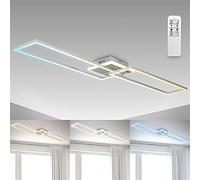 B.K.Licht Plafoniera LED Soffitto Moderna, luce calda, neutra, fredda, telecomando, 40W, 5200Lm, orientabile, Lampadario Soggiorno, bagno, cucina, camera da letto, funzione luce notturna