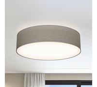 B.K.Licht - Plafoneria con paralume in tessuto, attacco E27, max. 40 watt, lampada soffitto, plafoneria soffitto, plafoniere da soffitto, plafoniera camera da letto, plafoniere, 38x10 cm, tortora