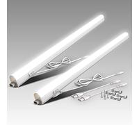 B.K.Licht Set di 2 Lampade sottopensili cucina LED, luce bianca naturale 4000K, da 15W, lunghezza 87.3 cm, interruttore on off, plastica, lampade collegabili con lampade uguali, IP20