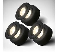 B.K.Licht - Set di 3 faretti LED da incasso 2 in 1, orientabili, luce bianca calda, piatto, faretto a soffitto, faretto LED 230 V, faretto da incasso, LED, dimensioni foro 68 mm, dimensioni foro 93 x