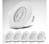 B.K.Licht - Set di 6 Faretto LED da Incasso 230V, Faretto LED Orientabili per il Bagno IP65, 9 x 4,2 cm (DxH), Bianco