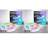 B.K.Licht Striscia LED RGBIC 10 m, Sensore musicale, Cambia colore segmentato, Nastro LED con telecomando (Confezione da 2)
