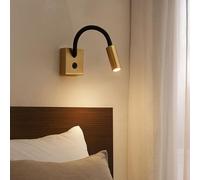 B·LED BARCELONA LED Applique da parete LED 3W con braccio flessibile | Luce calda 2800K | Orientabile | Interruttore integrato | Alluminio | Per testiere, hotel e lettura