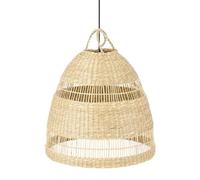 B·LED BARCELONA LED BarcelonaLED Lampada a Sospensione a Soffitto Vimini Naturale Della Boemia Rustico Nordic Paralume Rattan Legno di Bambù con Portalampada E27 Nero per Sala da pranzo Soggiorno