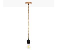 B·LED BARCELONA LED Lampada a sospensione in legno e corda per lampadina E27 130cm