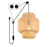 B·LED BARCELONA LED - Lampada a sospensione in vimini Onna con cavo e spina