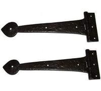 B&M - Cerniere a T per porta in ghisa nera, 38,1 cm (coppia)