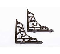 B & M - Coppia di staffe per mensole in ferro anticato stile vittoriano, 15 cm