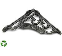 B&M - Coppia di staffe per mensole Singer Corp in ghisa anticata, 125 mm x 125 mm