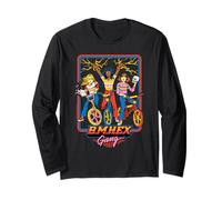 B.M.Hex Gang Girl Bike Retro Vintage Funny Adult Humor Maglia a Manica