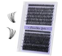 B&Q - Ciglia singole a grappolo, 280 pezzi, curvatura a D, 40D + 50D, lunghezza mista 9-16 mm, extension per ciglia fai da te