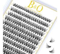 B&Q - Ciuffetti singoli di ciglia, 280 pezzi, curvatura a D, 40D, lunghezza mista, 9-16 mm, ultra sottili, kit fai da te per uso domestico (40D-D-9-15MIX)