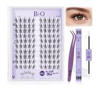 B&Qaugen, kit di extension per ciglia con girasole, extension per ciglia naturali con fascia invisibile, curvatura a C da 12 a 14 mm, include adesivo e guarnizione