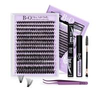 B&Qaugen Set di 280 extension per ciglia 70D fai da te, set di extension per ciglia complete a D Curl delicate e professionali, per la casa 10-18MIX, super morbide (70D-D-10-18MIX)