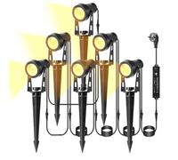 B-right Illuminazione da giardino a LED per esterni, 21M Lampada da Giardino Esterno con spina, IP65 impermeabile, con picchetto a terra, Faretti da Giardino Luci proiettore luce bianca calda