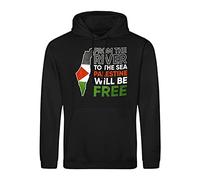 B&S Boutique from The River To The Sea Palestine Will Be Free Felpa con Cappuccio Unisex Nera Size XXL