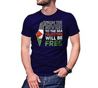B&S Boutique from The River To The Sea Palestine Will Be Free T-Shirt da Uomo Blu Navy Size M
