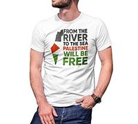 B&S Boutique from The River To The Sea Palestine Will Be Free T-Shirt Maglietta Bianca per Uomo Size 3XL