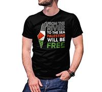 B&S Boutique from The River To The Sea Palestine Will Be Free T-Shirt Maglietta per Uomo Nera Size XXL