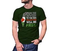 B&S Boutique from The River To The Sea Palestine Will Be Free T-Shirt Verde Militare da Uomo Size XXL