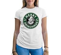 B&S Boutique Merry Grinchmas Grinch Inspired Horror Christmas Coffee Maglietta Bianca Donna Size L