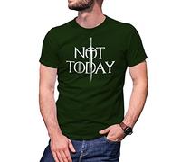 B&S Boutique Not Today Inspired by Arya Stark T-Shirt Verde Militare da Uomo Size L