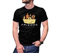 B&S Boutique Pogue Life Inspired by Friends TV Series Outer Banks V-Neck Shirt Maglietta per Uomo Nera Size M