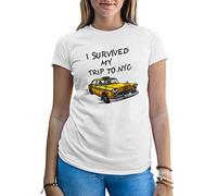 B&S Boutique Tom I Survived My Trip To NYC Maglietta Bianca Donna Size L