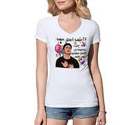 B&S Boutique Why God Why Joey Friends TV Inspired Birthday Camicia Donna con Scollo A V Bianco Size M