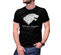 B&S Boutique Winter Is Coming Wolf Stark Got T-Shirt Maglietta per Uomo Nera Size M