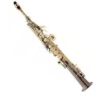 B Sassofono Bemolle Acuto Corpo In Ottone Nichelato Nero Sax Dritto Con Custodia In Pelle Sassofono per principianti Kit